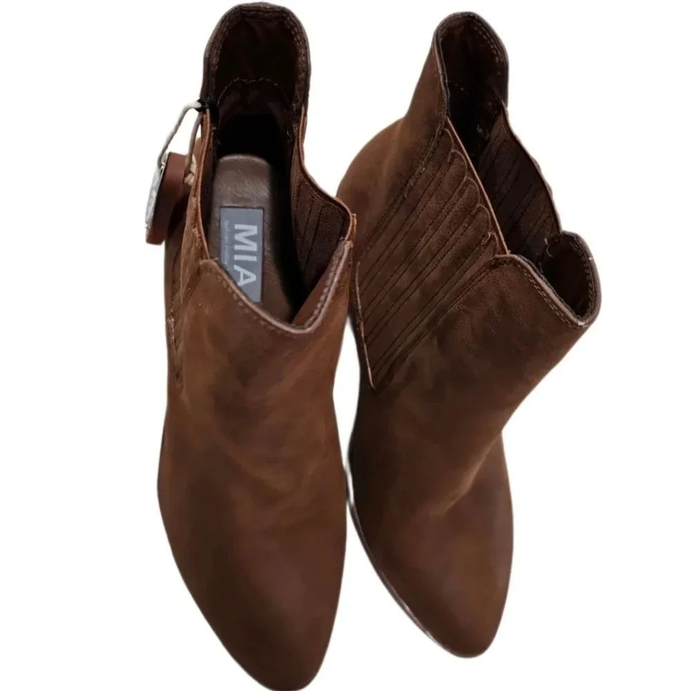 **SOLD** MIA Santos Cognac Booties NWOB - Picture 3 of 7